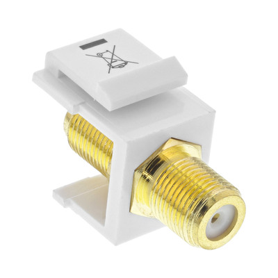 InLine® Keystone Einbauadapter, für Sat-Kabel, 2x F-Buchsen, weiß (Produktbild 1)