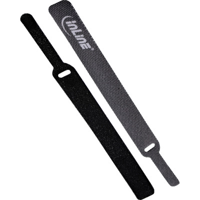 InLine® Klettkabelbinder mit Lasche 12x150mm, 10er, schwarz