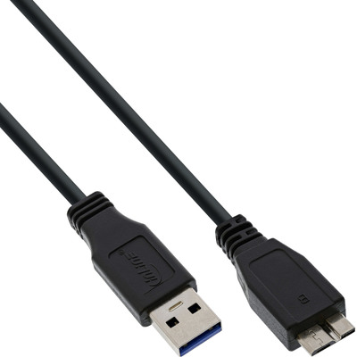 InLine® USB 3.2 Gen.1 Kabel, A an Micro B, schwarz, 2m